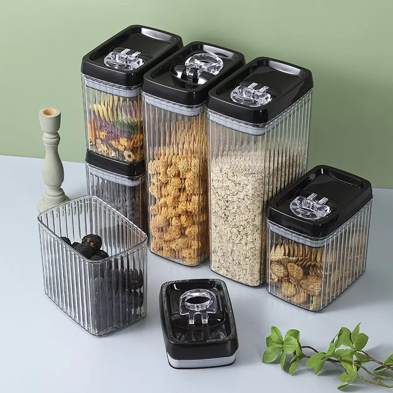 Stackable Food Storage 6PC Set Food Storage Kitchen Sealed Jar Set Containers With Lids
