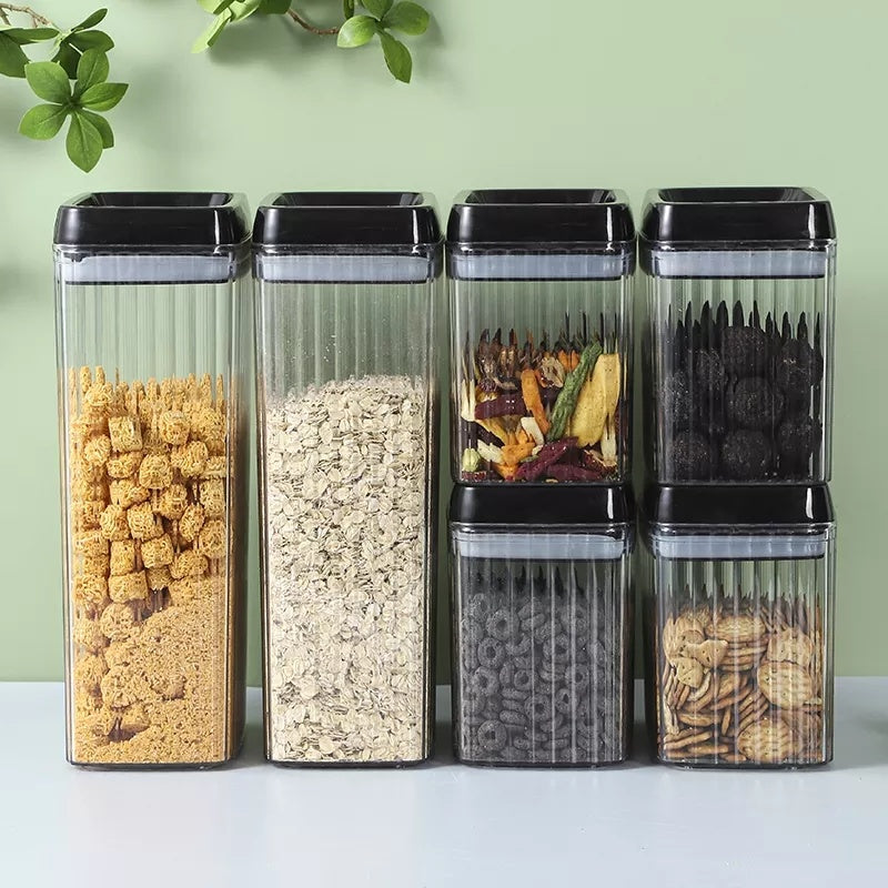 Stackable Food Storage 6PC Set Food Storage Kitchen Sealed Jar Set Containers With Lids