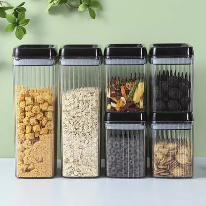 Stackable Food Storage 6PC Set Food Storage Kitchen Sealed Jar Set Containers With Lids