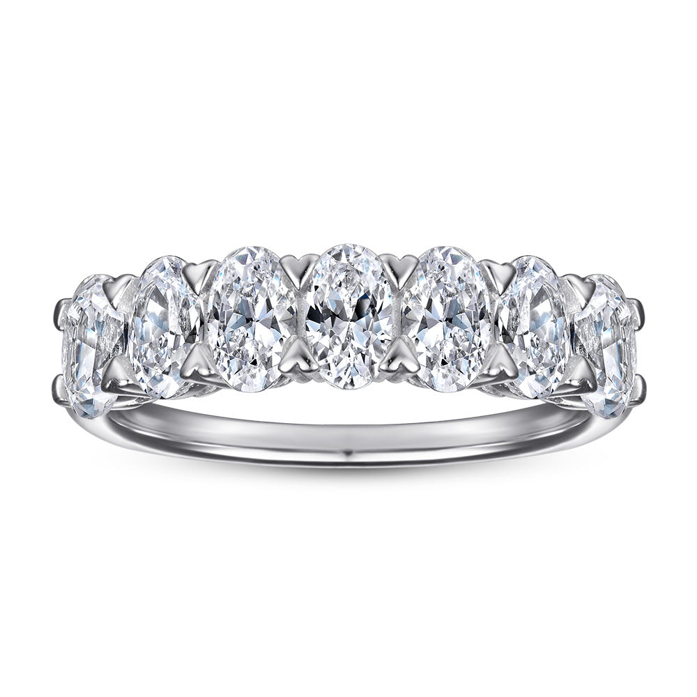 925 Silver Ring Zircon Ring Gang Drill Temperament Diamond Ring