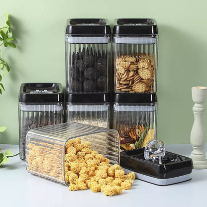 Stackable Food Storage 6PC Set Food Storage Kitchen Sealed Jar Set Containers With Lids