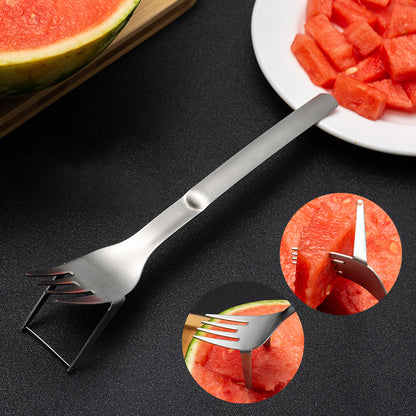 Stainless Steel Fruit Watermelon Multi-purpose Cutting Fork Portable Cutlery